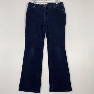 St Johns Bay Corduroy Boot Cut Pants Women's Size 12 Blue Casual,Cotton Comfort